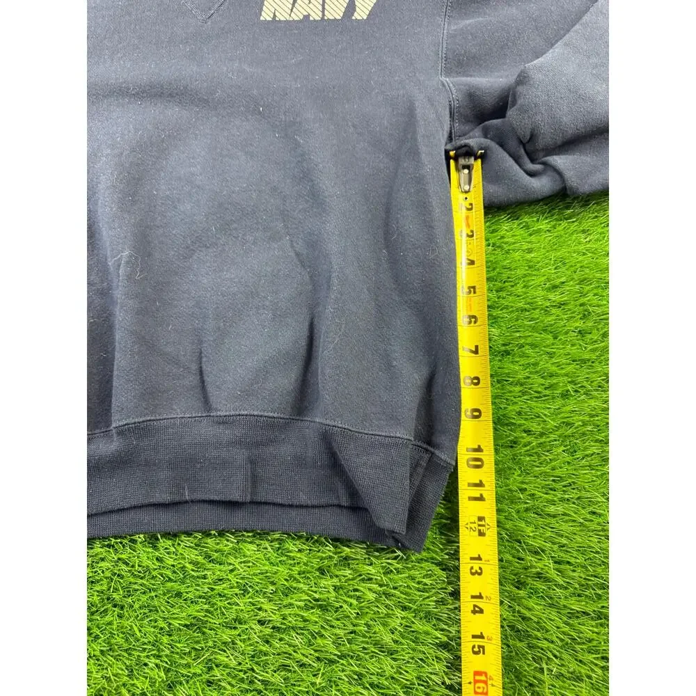 VTG 90s Soffe US Navy Crewneck Sweatshirt Sz S Blue Reflective USA Made Pullover